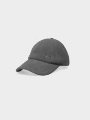 4F Czapka z daszkiem polarowa strapback męska L. Szare czapki z daszkiem 4F, bez wzorów, z polaru. W wyprzedaży za 19.99 zł.