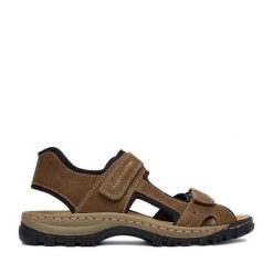 Sandały Rieker. Brązowe sandały Rieker, bez zapięcia. Za 319.99 zł.