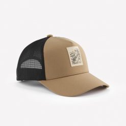 Czapka turystyczna z daszkiem Hike 500 Trucker. Brązowe czapki z daszkiem FORCLAZ, bez wzorów, z elastanu. Za 69.99 zł.