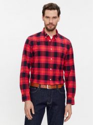 Tommy Hilfiger Koszula MW0MW33780 Czerwony Regular Fit. Czerwone koszule Tommy Hilfiger, m, bez wzorów, z bawełny, bez kołnierzyka, bez ramiączek. Za 279.99 zł.