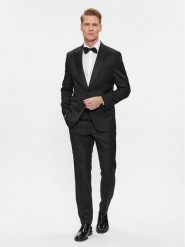 Boss Garnitur H-Huge-2Pcs-Tux-231 50502453 Czarny Slim Fit. Czarne garnitury Boss, m, bez wzorów, z wełny. Za 3,979.00 zł.