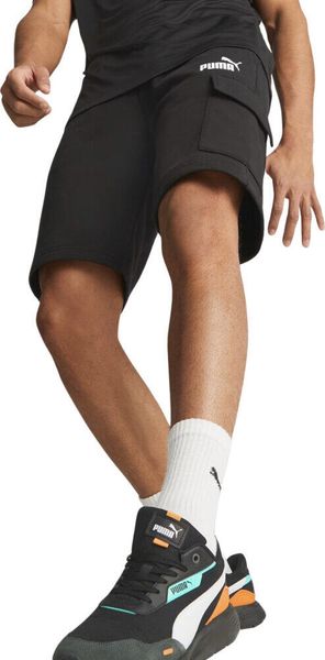 Spodenki treningowe męskie Puma ESS Cargo 10". Czarne krótkie spodenki sportowe Puma, m, bez wzorów, z bawełny. Za 145.60 zł.