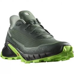 Buty do biegania męskie Salomon Alphacross 5. Zielone buty do biegania Salomon, bez wzorów, z materiału, bez zapięcia, do biegania. Za 521.00 zł.