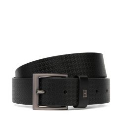 Pasek Tommy Hilfiger. Czarne paski Tommy Hilfiger, bez wzorów. Za 249.99 zł.