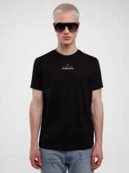 Koszulka męska z linii Authentic z nadrukiem czarna Techmunen 906. Czarne t-shirty BIG STAR, l, z aplikacjami, z bawełny, bez kołnierzyka, bez ramiączek. Za 99.99 zł.