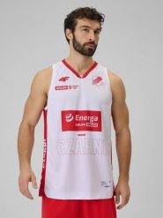 4F Koszulka meczowa replika domowa z sezonu 2025/26 męska 4F x Czarni Słupsk - biała XXL. Białe bezrękawniki 4F, m, bez wzorów, z materiału, bez kołnierzyka, bez ramiączek. Za 219.99 zł.