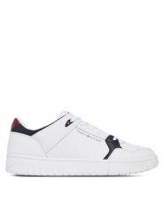 Tommy Hilfiger Sneakersy Th Basket Core Lite Lth Mix FM0FM05518 Biały. Białe buty sportowe casual Tommy Hilfiger, bez wzorów, ze skóry, bez zapięcia. Za 299.99 zł.