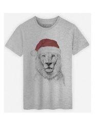 WOOOP Koszulka "Santa Lion" w kolorze szarym rozmiar: S. Szare bezrękawniki Wooop, s, bez wzorów, z bawełny, bez kołnierzyka, bez ramiączek. Za 65.23 zł.