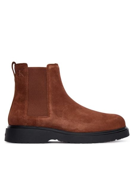 Calvin Klein Sztyblety Combat Ess Chelsea Boot Su YM0YM01372 Brązowy. Brązowe botki sznurowane CALVIN KLEIN, bez wzorów, ze skóry, bez obcasa, bez zapięcia. Za 339.99 zł.