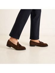 British Passport Skórzane mokasyny "Tassel" w kolorze brązowym rozmiar: 42. Brązowe botki sznurowane British Passport, bez wzorów, ze skóry, bez obcasa, bez zapięcia. Za 448.99 zł.