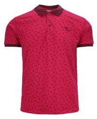 Koszulka POLO, Czerwona w Listki, Krótki Rękaw, Męska, z Nadrukiem. Czerwone bluzki z długim rękawem Porthal, l, bez wzorów, z bawełny, bez kołnierzyka, bez ramiączek. Za 145.00 zł.