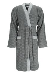 ESPRIT Szlafrok "Double Stripe" w kolorze antracytowym rozmiar: 52/54. Czarne szlafroki Esprit, bez wzorów, z bawełny, bez ramiączek, bez kaptura. Za 195.99 zł.