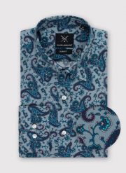 PAKO LORENTE – Koszula męska we wzór paisley P22WF-1X-029-S-S. Koszule Pako Lorente, m, bez wzorów, z bawełny, bez kołnierzyka, bez ramiączek. Za 79.99 zł.