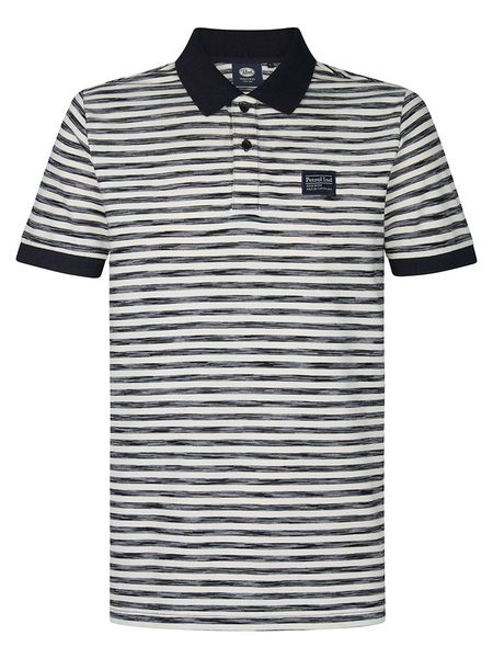 Petrol Industries Koszulka polo w kolorze kremowo-granatowym rozmiar: M. Brązowe koszulki polo Petrol Industries, m, bez wzorów, z bawełny, bez kołnierzyka, bez ramiączek. Za 92.21 zł.