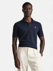 Polo Ralph Lauren Polo 710980682001 Granatowy Regular Fit. Niebieskie koszulki polo Polo Ralph Lauren, m, bez wzorów, z bawełny, bez kołnierzyka, bez ramiączek. Za 819.99 zł.