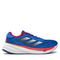 Buty do biegania adidas. Niebieskie buty do biegania Adidas, bez wzorów, bez zapięcia, do biegania. Za 399.99 zł.