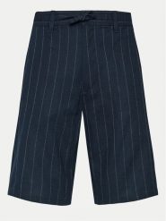 S.Oliver Szorty materiałowe 2143831 Granatowy Relaxed Fit. Niebieskie szorty S.Oliver, m, bez wzorów, ze lnu. Za 129.99 zł.