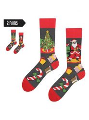 TODO SOCKS Skarpety (2 pary) w kolorze czerwono-zielonym rozmiar: 43-46. Czerwone skarpety TODO SOCKS, bez wzorów, prążkowane. Za 57.47 zł.