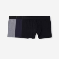 Bokserki męskie Domyos 3 sztuki. Czarne bokserki Decathlon, l, bez wzorów, z bawełny. Za 79.99 zł.