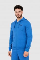 EA7 Niebieska bluza męska z kapturem. Niebieskie bluzy EA7 Emporio Armani, m, bez wzorów, z kapturem. W wyprzedaży za 369.99 zł.