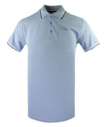 Klasyczna, Męska Koszulka Polo - Brave Soul - Jasnoniebieska. Niebieskie koszulki polo Brave Soul, na lato, l, bez wzorów, z bawełny, bez kołnierzyka, bez ramiączek. Za 75.00 zł.