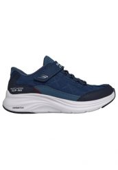 Buty SKECHERS CONTOUR FOAM Niebieski. Niebieskie buty turystyczne Skechers, bez wzorów, z materiału, bez zapięcia, na fitness i siłownię. Za 249.99 zł.