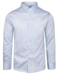 Elegancka Męska Koszula Wizytowa - VICTORIO - Błękitna, Klasyczna. Niebieskie koszule Victorio, m, bez wzorów, z bawełny, bez kołnierzyka, bez ramiączek. Za 159.00 zł.