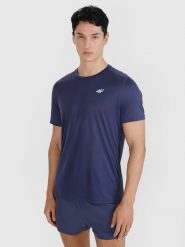 4F Koszulka do biegania regular szybkoschnąca męska - szara L. Szare t-shirty 4F, l, bez wzorów, z dzianiny, bez kołnierzyka, bez ramiączek. Za 149.99 zł.