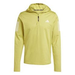 Kurtka 1/2 z zamkiem błyskawicznym adidas Own the Run winterized. Żółte kurtki Adidas, xl, bez wzorów, z materiału, z kapturem. Za 296.50 zł.