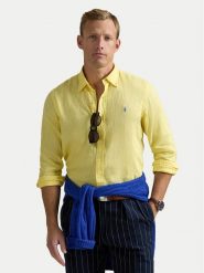 Polo Ralph Lauren Koszula 710968915011 Żółty Slim Fit. Żółte koszule Polo Ralph Lauren, l, bez wzorów, ze lnu, bez kołnierzyka, bez ramiączek. Za 759.99 zł.