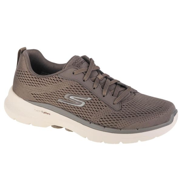 Buty sportowe Sneakersy męskie, Skechers Go Walk 6 Avalo. Brązowe buty sportowe casual Skechers, bez wzorów, bez zapięcia. Za 269.99 zł.