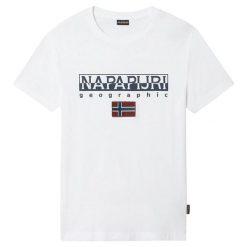 Koszulka sportowa męska Napapijri z krótkim rękawem. Białe t-shirty sportowe Napapijri, bez wzorów, bez ramiączek, trekkingowe. Za 149.00 zł.