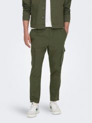 Only & Sons Spodnie materiałowe 22024998 Zielony Tapered Fit. Zielone spodnie materiałowe Only & Sons, l, bez wzorów, z bawełny. Za 329.99 zł.