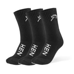 Skarpety sportowe – Everyday – czarne – 3 pary w opakowaniu. Białe skarpetki sportowe HEN SPORTSGEAR, bez wzorów, z bawełny. Za 19.99 zł.