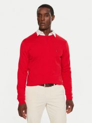 Tommy Hilfiger Sweter MW0MW14748 Czerwony Regular Fit. Czerwone swetry rozpinane Tommy Hilfiger, m, bez wzorów, z bawełny, bez kołnierzyka, bez ramiączek. Za 459.99 zł.