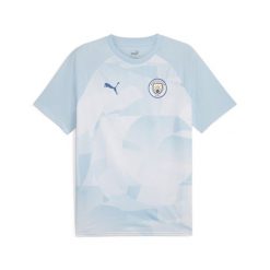 Podkoszulek Puma Mcfc Prematch Ss Jersey, Mężczyźni. Niebieskie podkoszulki Puma, m, bez wzorów, z jersey, bez ramiączek. Za 290.00 zł.