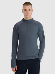 4F Bluza trekkingowa szybkoschnąca męska - szara L. Szare bluzy 4F, l, bez wzorów, z elastanu, bez kaptura. W wyprzedaży za 139.99 zł.