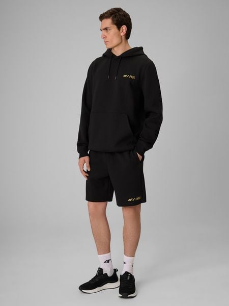 4F Spodenki dresowe męskie 4F x Robert Lewandowski - czarne M. Czarne krótkie spodenki sportowe 4F, m, bez wzorów, z bawełny. Za 149.99 zł.