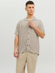 Jack&Jones Koszula Jeff 12220423 Beżowy Relaxed Fit. Brązowe koszule Jack&Jones, m, bez wzorów, z wiskozy, bez kołnierzyka, bez ramiączek. Za 49.99 zł.