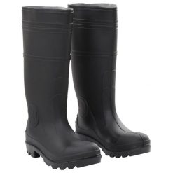 Kalosze VidaXL PVC rozmiar 38 czarne. Czarne śniegowce vidaXL, z materiału, przed kolano, bez zapięcia. Za 115.75 zł.