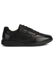 Geox Skórzane sneakersy "Spherica" w kolorze czarnym rozmiar: 46. Czarne buty sportowe casual Geox, bez wzorów, z materiału, bez zapięcia. Za 391.95 zł.