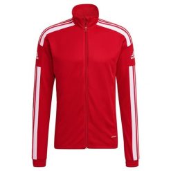 Bluza piłkarska męska adidas Squadra 21 Training. Białe kurtki treningowe Adidas, m, bez wzorów, z dzianiny, bez kaptura, na fitness i siłownię. Za 99.00 zł.