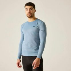 Męska bluzka Ventura Grid z okrągłym dekoltem. Zielone bielizna termoaktywna Dare 2B, m, bez wzorów, z materiału, bez ramiączek, na fitness i siłownię. Za 159.99 zł.