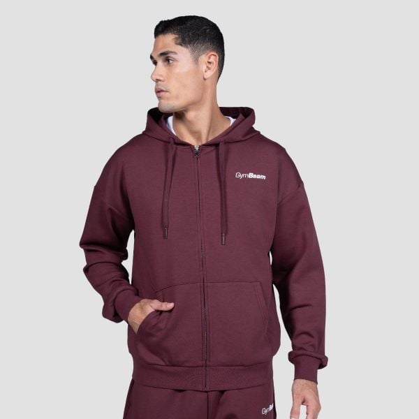Bluza męska fitness z zamkiem i kapturem Relay. Fioletowe bluzy z kapturem GYMBEAM, m, bez wzorów, z bawełny, z kapturem. Za 155.90 zł.
