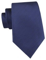 Męski Krawat Alties - Granatowy Kolor, Delikatna Faktura Tkaniny. Niebieskie krawaty i muchy Alties, bez wzorów, z tkaniny. Za 55.00 zł.