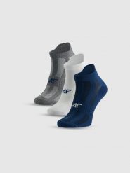 4F Skarpetki treningowe krótkie (3-pack) męskie - szare+białe+granatowe 39-42. Białe skarpety 4F, bez wzorów. Za 44.99 zł.