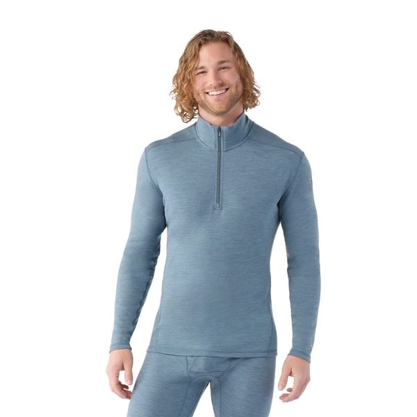 Bluza męska Smartwool Classic Thermal Merino Base Layer 1/4 Zip Boxed. Niebieskie bluzy Smartwool, m, bez wzorów, z wełny, bez kaptura. Za 469.99 zł.
