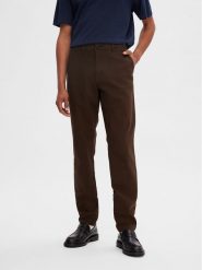 Selected Homme Chinosy 16087663 Brązowy Slim Fit. Brązowe eleganckie spodnie Selected Homme, m, z bawełny. Za 199.99 zł.