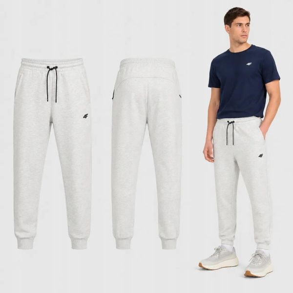 SPODNIE MĘSKIE 4F DRESOWE JOGGERY SPORTOWE SZARE. Szare joggery i bojówki 4F, m, bez wzorów, z bawełny, sportowe. Za 149.99 zł.