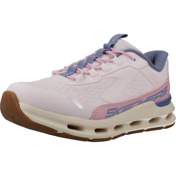 Buty SKECHERS GLIDE STEP VISTA LANE Rose. Czerwone buty trekkingowe Skechers, bez wzorów, z tkaniny, bez zapięcia. Za 280.99 zł.
